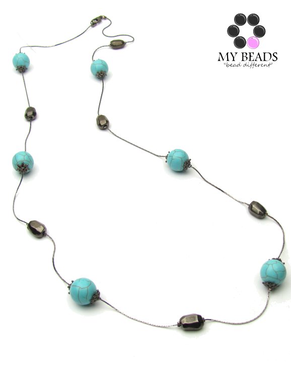 Simple Long Turquoise Necklace