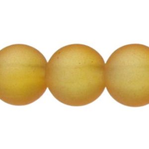frosted yellow glass beads 8mm