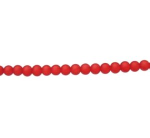 frosted red glass beads 4mm