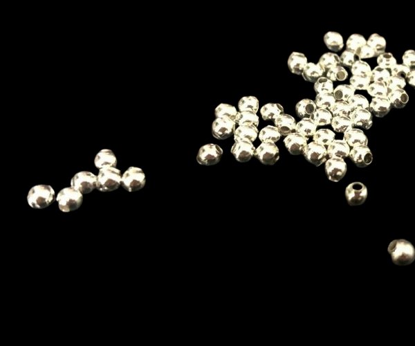 2mm silver round metal beads