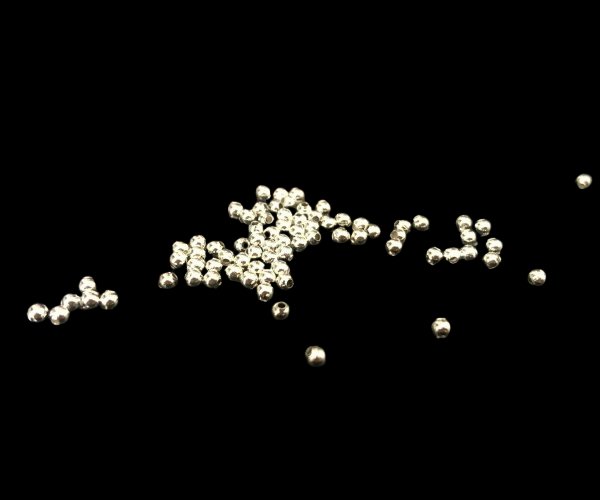 2mm silver round metal beads