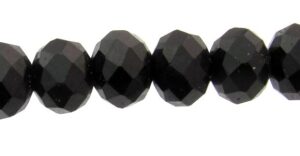 black crystal rondelle beads 6x8mm