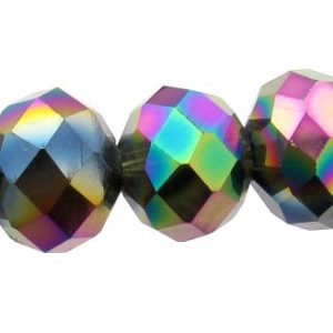 peacock crystal rondelle beads