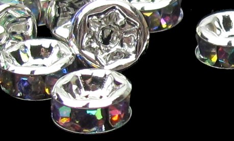 4mm clear ab diamanate spacer beads