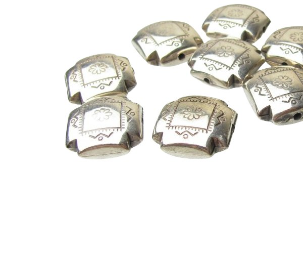 aztec square silver beads ccb