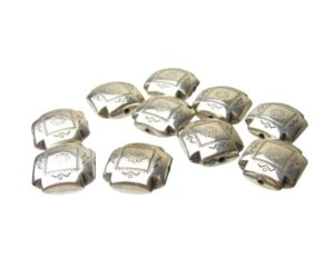 aztec square silver beads ccb
