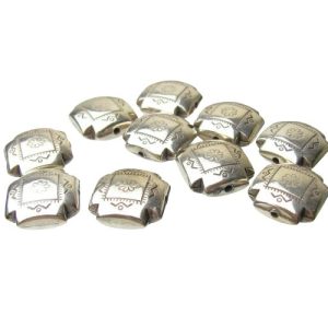 aztec square silver beads ccb
