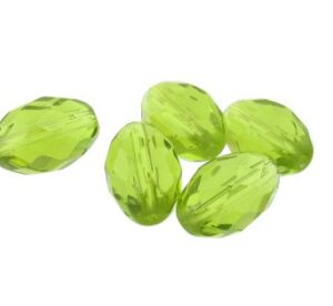 green fire polished oval beads