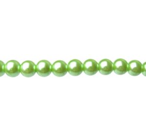 lime green glass pearls 10mm round