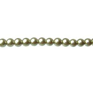 olive green glass pearls 8mm