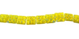 yellow square millefiori glass beads