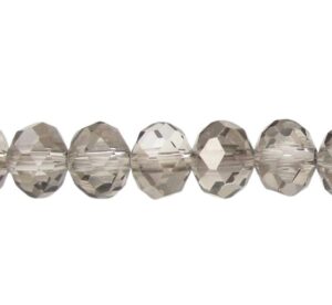 antique grey crystal rondelle beads 6x8mm