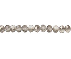 antique grey crystal rondelle beads 6x8mm