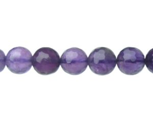 amethyst faceted 6mm round gemstone beads