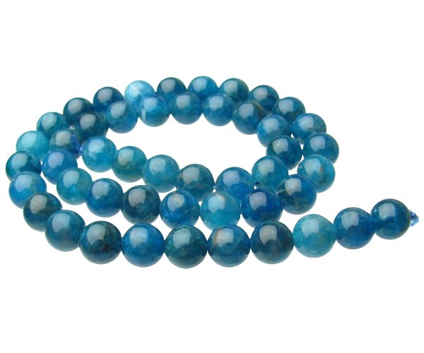 GEM-inside Natural Apatite Gemstone Round Beads – 15" Strand (6mm, 8mm, 10mm) For Jewelry Making