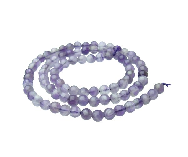 banded Amethyst gemstone round beads 4mm natural crystals