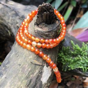 banded carnelian round gemstone beads natural crystals 4mm