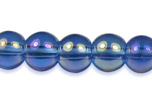 blue glass round beads