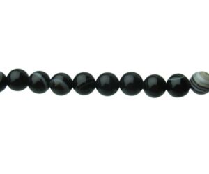 black agate gemstone round beads natural crystals
