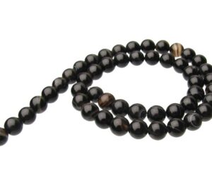 black agate 8mm round gemstone beads