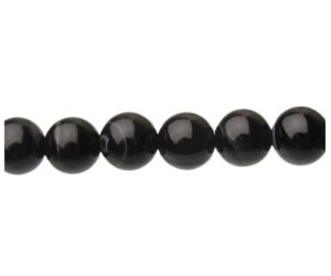 black agate 8mm round gemstone beads