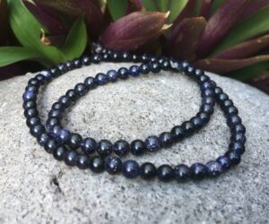 blue goldstone 4mm round gemstone beads