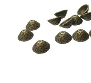 bronze cone bead caps