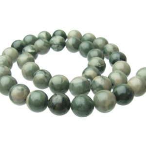 green camouflage jasper round beads 10mm