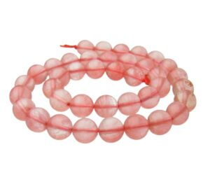 cherry quartz 10mm round gemstone beads