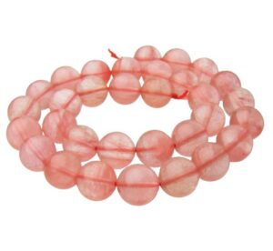 cherry quartz 12mm round gemstone beads