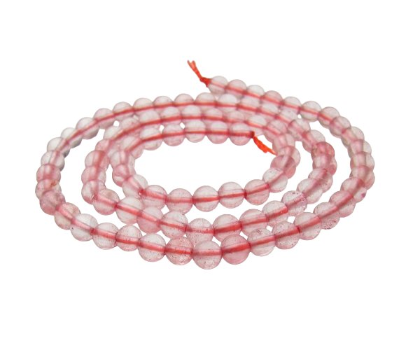 cherry quartz 4mm round beads