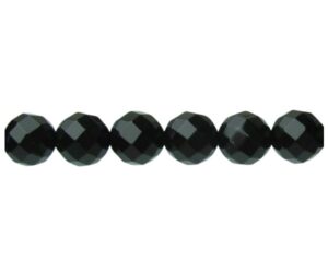 black onyx faceted round gemstone beads 8mm
