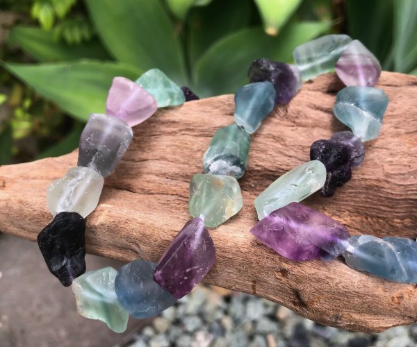 fluorite rough gemstone nugget beads