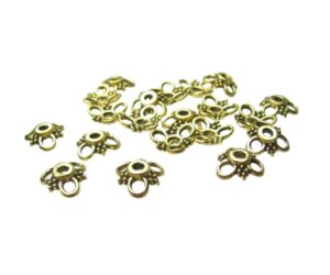 gold flower bead caps for jewellery making