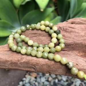 green jasper faceted round gemstone beads