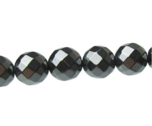 hematite faceted round gemstone beads 8mm