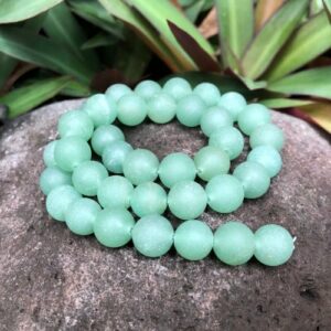 matteaventurine10mmroundbeads4 matte natural green aventurine round gemstone beads 10mm