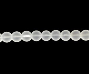 matte clear quartz 8mm round beads
