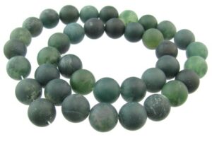 matte moss agate gemstone beads 10mm