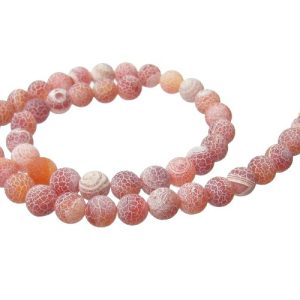 matte red agate 8mm round beads