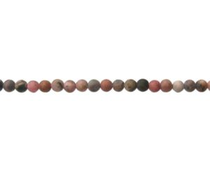 matte rhodonite 4mm round gemstone beads