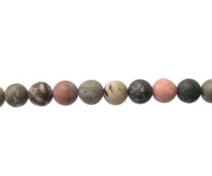 matte rhodonite gemstone round beads 8mm