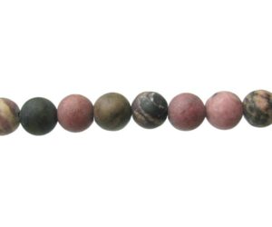 matte rhodonite round gemstone beads 10mm