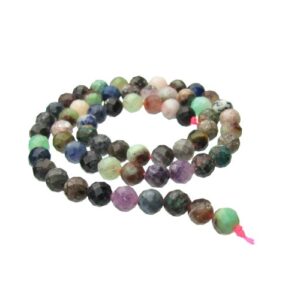 mixed faceted gemstone round beads 6mm
