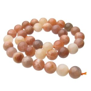 mixed sunstone and moonstone round gemstone beads 10mm