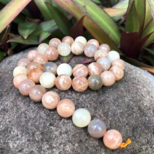 mixedmoonstonesunstone10mmbeads4 mixed sunstone and moonstone round gemstone beads 10mm