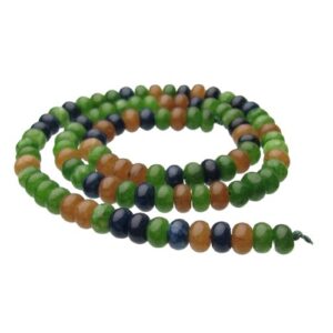 multi green jade gemstone rondelle beads