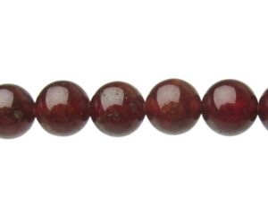 orange garnet 6mm round beads