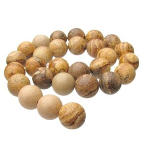 Picture Jasper Gemstone Round Beads - 14mm [strand]