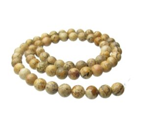 picture jasper 6mm round gemstone beads